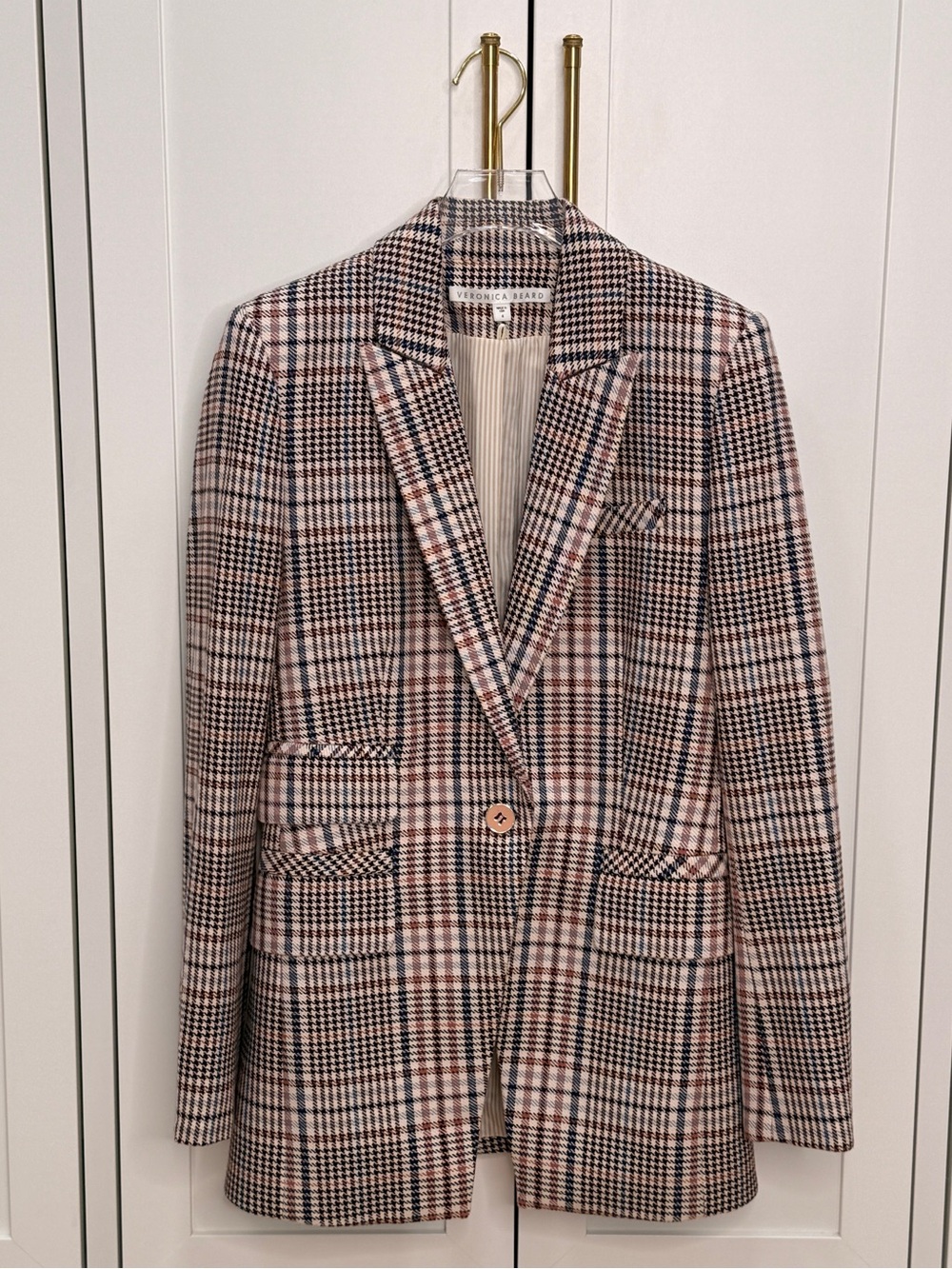 Veronica Beard Fuller Single Button Dickey Jacket in Cream Multi